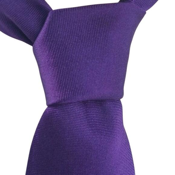 Polo Ralph Lauren Silk Necktie Men's Solid Purple Handmade USA Classic Quality - Picture 1 of 9